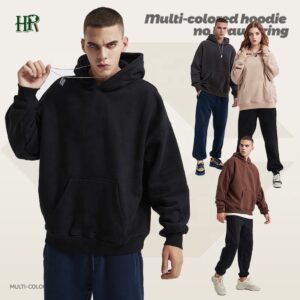 Custom Cotton Fleece Pullover Men Oversized Heavy Weight Cropped Boxy Fit Blank Hoodies - Image 1