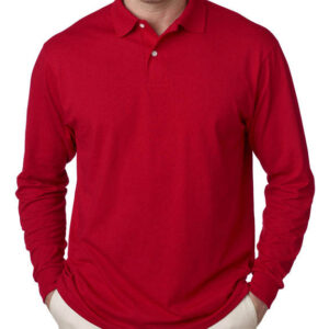 High Quality Plain 100% Cotton Long Sleeve Polo Shirt, Rugby Polo Long Sleeve, Mens Long Sleeve Polo Shirts - Image 1