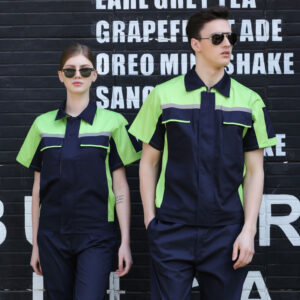 New Fashion Stock Men Worker Short Sleeve Shirts Engineering Outdoor Safe Overalls Sets With Custom logo - Image 10
