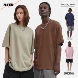 Rop Shoulder 240g 100% Cotton Oversized Tshirt Custom Print Unisex Blank T Shirt - Image 1