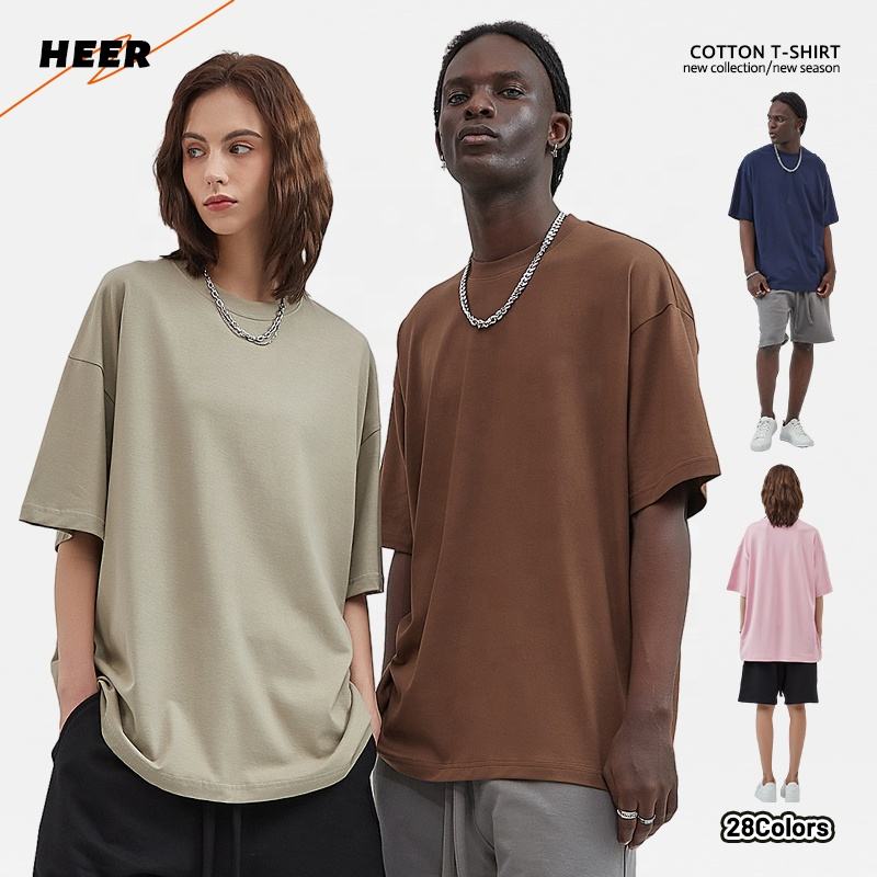 Rop Shoulder 240g 100% Cotton Oversized Tshirt Custom Print Unisex Blank T Shirt