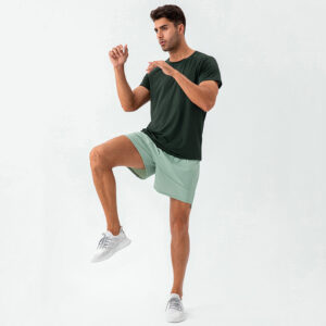 Training Fitness Clothing Men Nylon Breathable Quick-Dry Top Neck Loose Sports Shirts Running Basketball Workout T Shirt for Men - Image 6