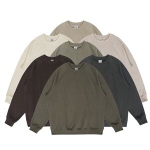 High Quality Custom Logo 400gsm Cotton Crew Neck Plain Unsix Men's Hoodies & Sweatshirts - Image 1