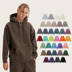 Hip Hop High Quality Heavyweight Cotton Hoodie Custom Logo Oversized Hoodies Men - Image 1