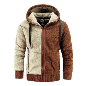 Custom New Design Wholesale Cardigan Large Size Coats Jacket Thick Hooded Teddy Fleece Unisex Hoodie - Image 5