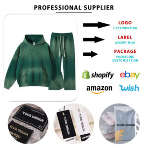 Hot Selling Custom Oversized Vintage Tie Dye Mens Sweatpants and Hoodie Set - Image 4