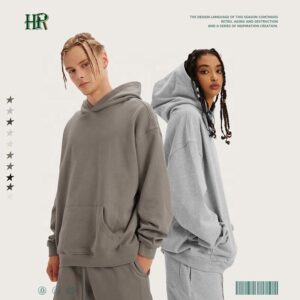 High Quality No String Heavyweight Cotton Hoodies Pullover Customized Plain Cut and Sew Hoodie - Image 2