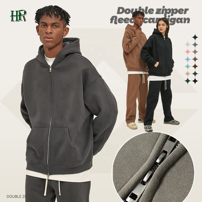 Manufacturer High Quality Vintage Blank Zipper Hoodie Custom Oversized Hoodie for  Men
