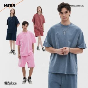 High Street Summer Outdoor Vintage  Wholesale Custom Suit Wash Old Fashion T-Shirt - Image 1