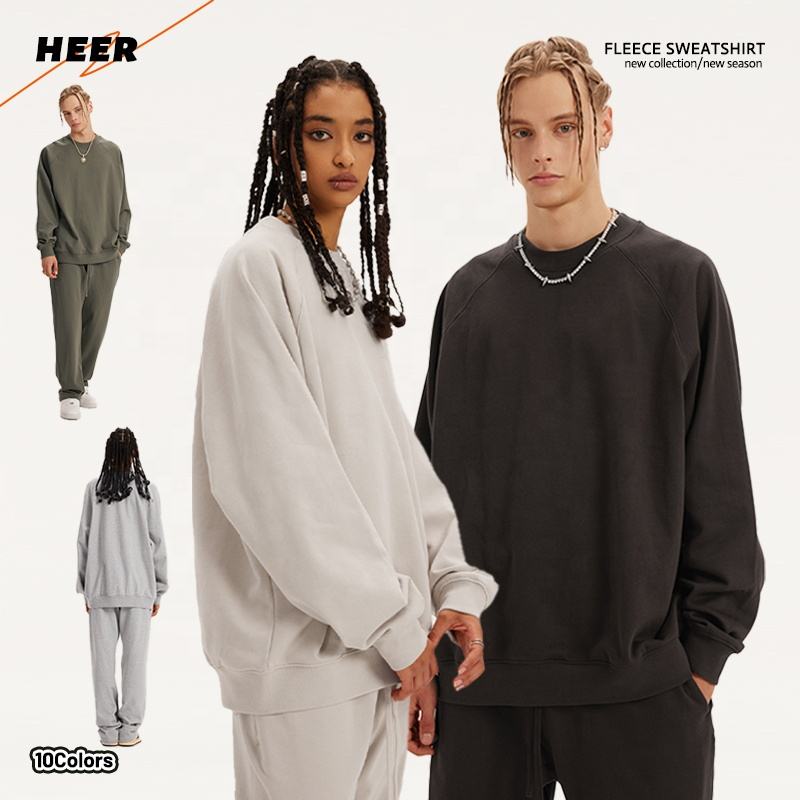 Oversize Crew Neck Mans Sweatshirt High Quality Heavy Weight Street Style Custom Sweatshirts for Man