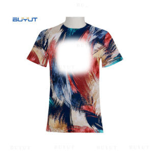 RTS DIY Printable Customized Logo Dye Tied Pattern Tee Shirt Sublimation Blank Faux Bleached T-shirt - Image 6