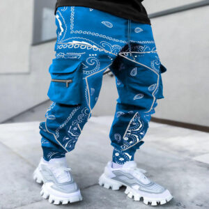 Factory Wholesale Bandana Men Trousers Custom Multiple Colors Loose Casual Jogger Pocket Paisley Cargo Pants Men - Image 4