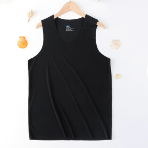 New Ice Silk Men Solid tank Tops Sexy v Neck Sleeveless Vests Man Sexy No Trace Youth Elastic Fitness Casual Bodybuilding Suits - Image 4