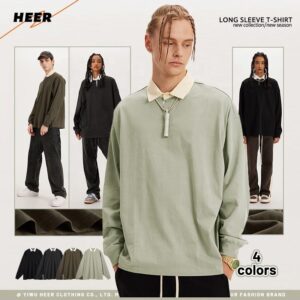 High Street Custom Logo Design Polo Shirts New Design Cotton Men's Polo Shirts Long Sleeve High Quality Polo Shirts - Image 2