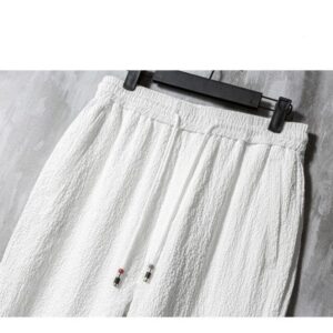 Men Clothing Sets Casual Half Sleeve Shirt and Drawstring Pant Set - Image 5