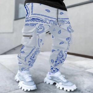 Wholesale Casual Long Sport Pants Paisley Print Mens Pants Street Slim Running Clothes Bandana Men's Plus Size Pants Trousers - Image 4
