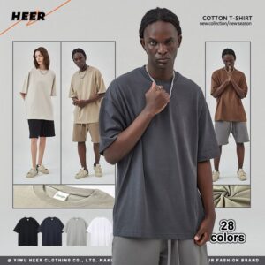 Rop Shoulder 240g 100% Cotton Oversized Tshirt Custom Print Unisex Blank T Shirt - Image 2