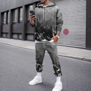 Men Flame Tracksuit Set Men's Winter Printed Autumn Outfit 2021 New Fashion Plus Size Mens Joggers Set Sport Wear Male Clothing - Image 4