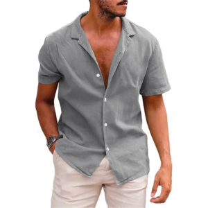 New 2023 Hot Sale High Quality Low MOQ Breathable Quick Dry Casual Linen Clothing Men - Image 2