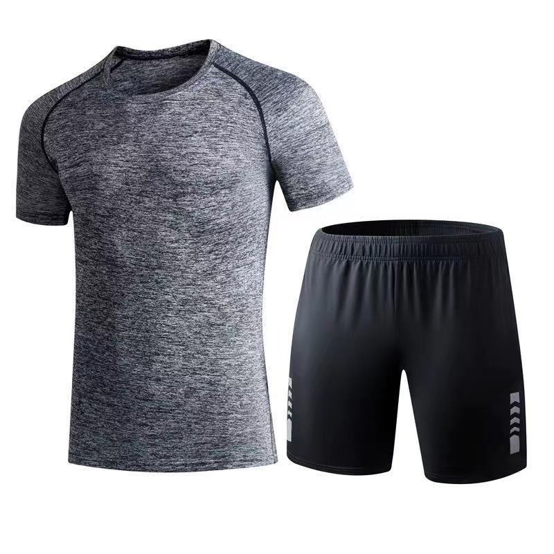 Custom Men Two Piece Summer Shirt Short Sets Workout Clothing Gym Fitness Sport Wear Sets for Men