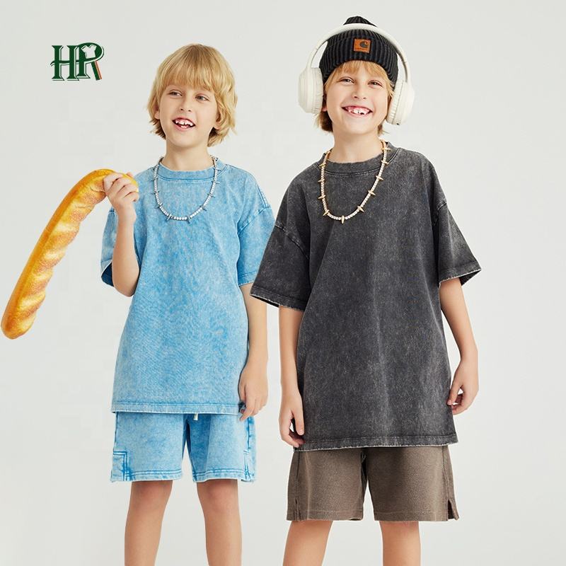 100% Cotton 270 Grams Plain Children's Custom Logo Kids T Shirts for Boys and Girls