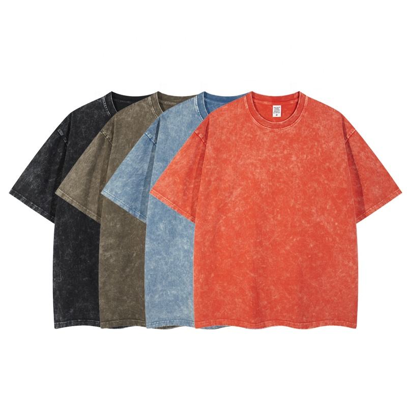 Heavyweight 330 Gsm Cotton Tshirt Custom OEM Vintage Tshirts 3D Print Plain Summer Mens Clothing