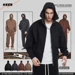 Oversized Zip up Mans Hoodie High Quality Heavy Weight Street Style Custom Plain Hoodies for Man - Image 2