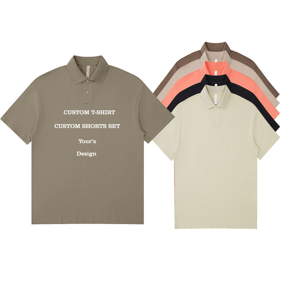 Silk Screen Men's Cotton Shorts t Shirts Custom Logo High Quality 275gsm Casual Polo T Shirt