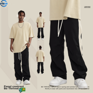 Custom Mens Flair Sweatpants Jogging Cotton Blanks 100% Polyester  Puff Printing Casual Vintage Man Track Flared Jogger Pants - Image 2