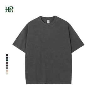 Heavyweight 100% Cotton T Shirt Men Oversized Custom Logo T Shirt Unisex Street Style Screen Printing T Shirt - Image 2