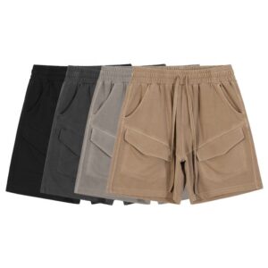 Summer High Quality Custom Logo Designer Popular Washed Vintage Athletic Pocket Shorts for Men - Image 1