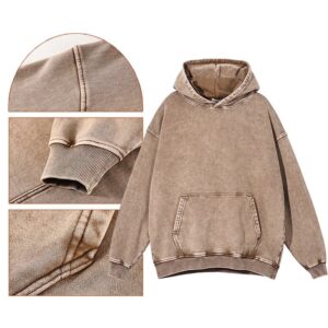 Customized Heavy Weight Cotton Hoodie Pullover Oversized Men French Terry Vintage Washed Hoodie - Image 5
