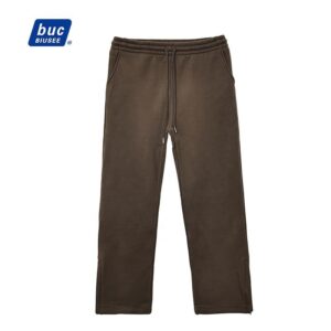 High Quality Vintage Streetwear Clothes Fleece Slit Track Sweatpants With Drawstrings Custom With Logos Men's Clothing - Image 1