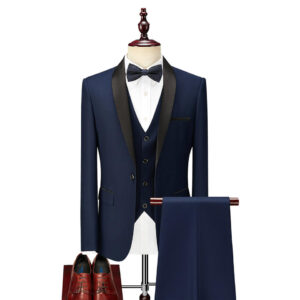 Suit Male Groom Wedding Dress Men'S Three-Piece Self-Cultivation British Style Small Suit - Image 1