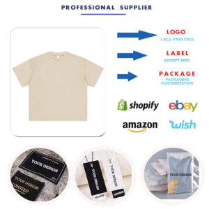 New Arrival High Quality Mens Solid Color Blank Vintage Tshirts Custom Label 250G Cotton T Shirt for Men - Image 4
