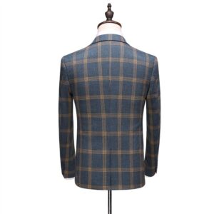 OEM British Style Men's Suits Mens Casual Business Formal Suit Plaid Suit 3 Pieces for Men Custom Service - Image 3