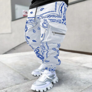 Factory Wholesale Bandana Men Trousers Custom Multiple Colors Loose Casual Jogger Pocket Paisley Cargo Pants Men - Image 1