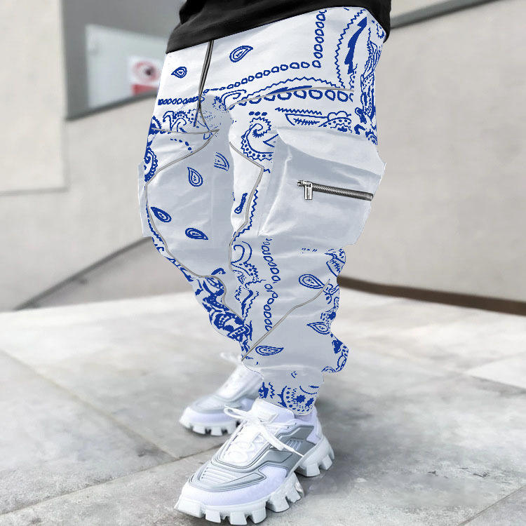 Factory Wholesale Bandana Men Trousers Custom Multiple Colors Loose Casual Jogger Pocket Paisley Cargo Pants Men