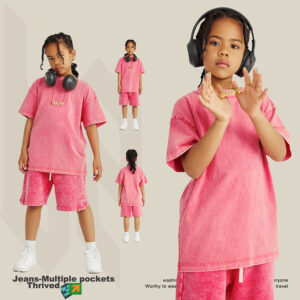 Anti-Shrink Blank t Shirt Children Streetwear T-shirt Acid Wash Vintage T-shirt Cotton Custom Design - Image 1