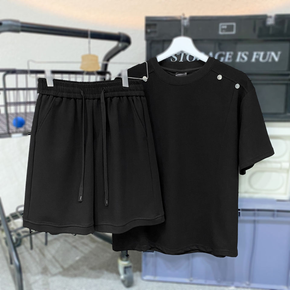 Stylish Clothes Men T-Shirt with Comfortable Fit Perfect for Sports Wear Set for Men Matching Shorts in 2 Piece Men Summer Set