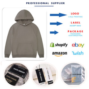New Arrival High Quality Custom 100% Cotton French Terry 330gsm Heavyweight Oversized Pullover Hoodies - Image 4