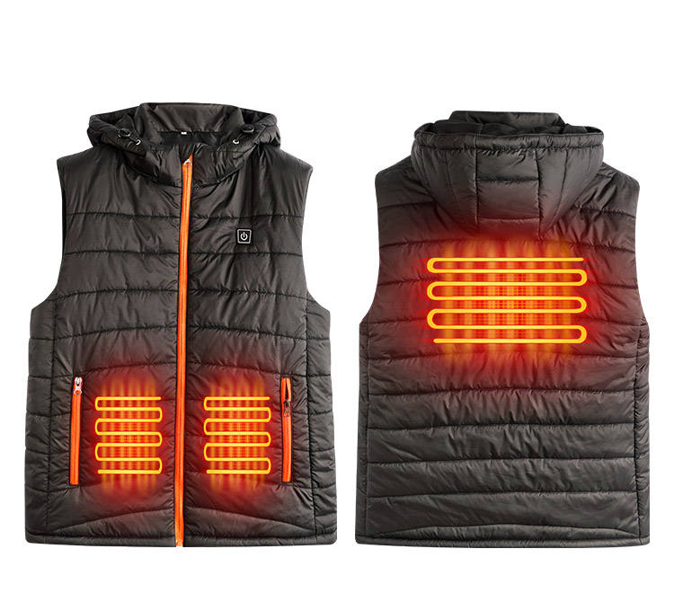 Casual Style Men's Winter Vest Lightweight and Waterproof Breathable Heated Windproof Outer Wear Heated Vest  with Crew Neck