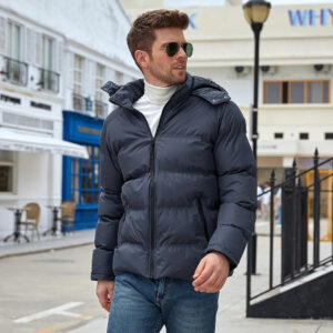 Wholesale Fashion Black Winter Clothing Designer Outdoor Cotton Coat Men's Fleece Thickened Tooling Winter Student Jacket - Image 6