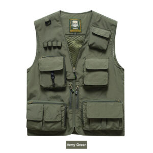 Custom Multi Pocket Safety Work Vest Men Road Side Working Tool Vest - Image 1