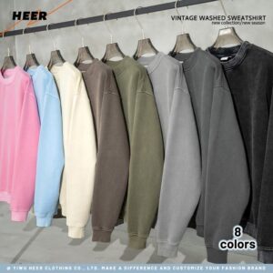 Oversized Half Mock Collar Man Sweatshirt High Quality Heavy Weight Accept Custom Acid Washing Sweat Shirt for Man - Image 3