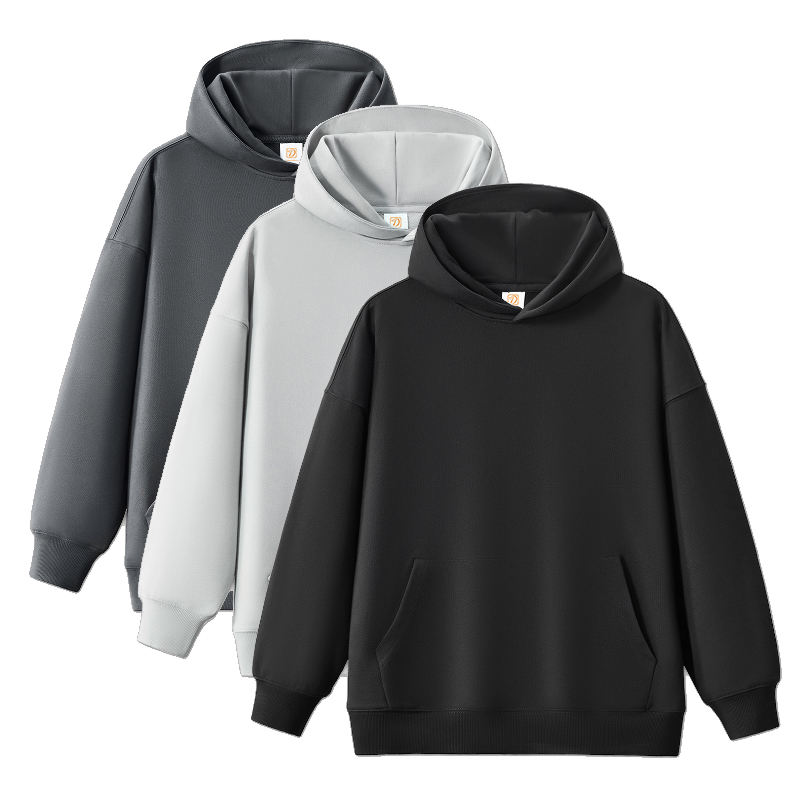 High Quality 400gsm Heavyweight Cotton Oversized French Terry Hoodie Custom Embroidered Puff Printing Hoodie for Men