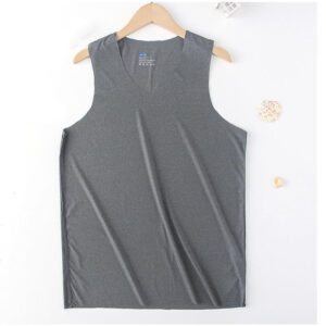 New Ice Silk Men Solid tank Tops Sexy v Neck Sleeveless Vests Man Sexy No Trace Youth Elastic Fitness Casual Bodybuilding Suits - Image 6