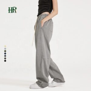 Custom Logo Factory Elastic Waist Oversized Pants Men Oem Jogger Pants Wide Leg Thick Sweatpants - Image 1