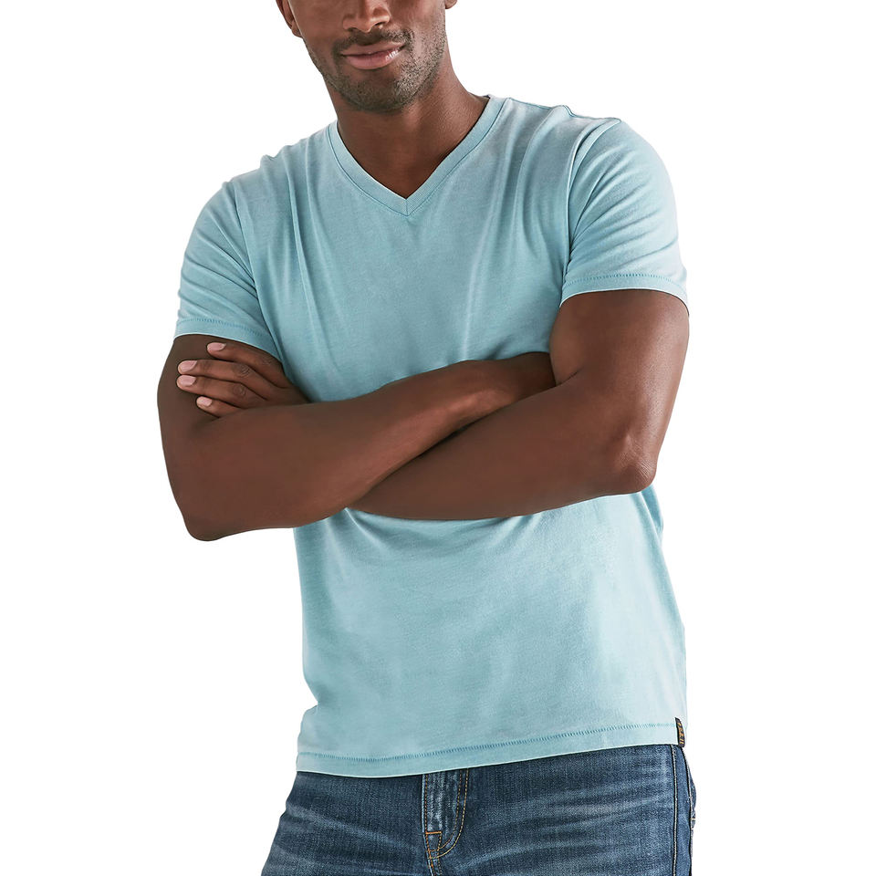 2023 Men's Shirts Casual Slim Solid Color Men's T-shirt Fitness Home to Figure Customized V-neck Short Sleeve Men