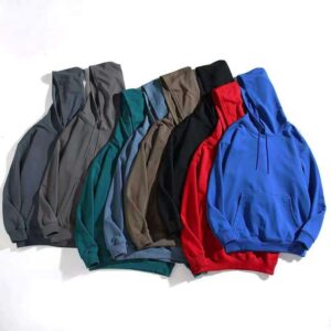 380 Gsm Printed Logo Men Private Label Custom Hoodies Heavyweight 100% Cotton Unisex Plain Essential Oversize Hoodies - Image 2